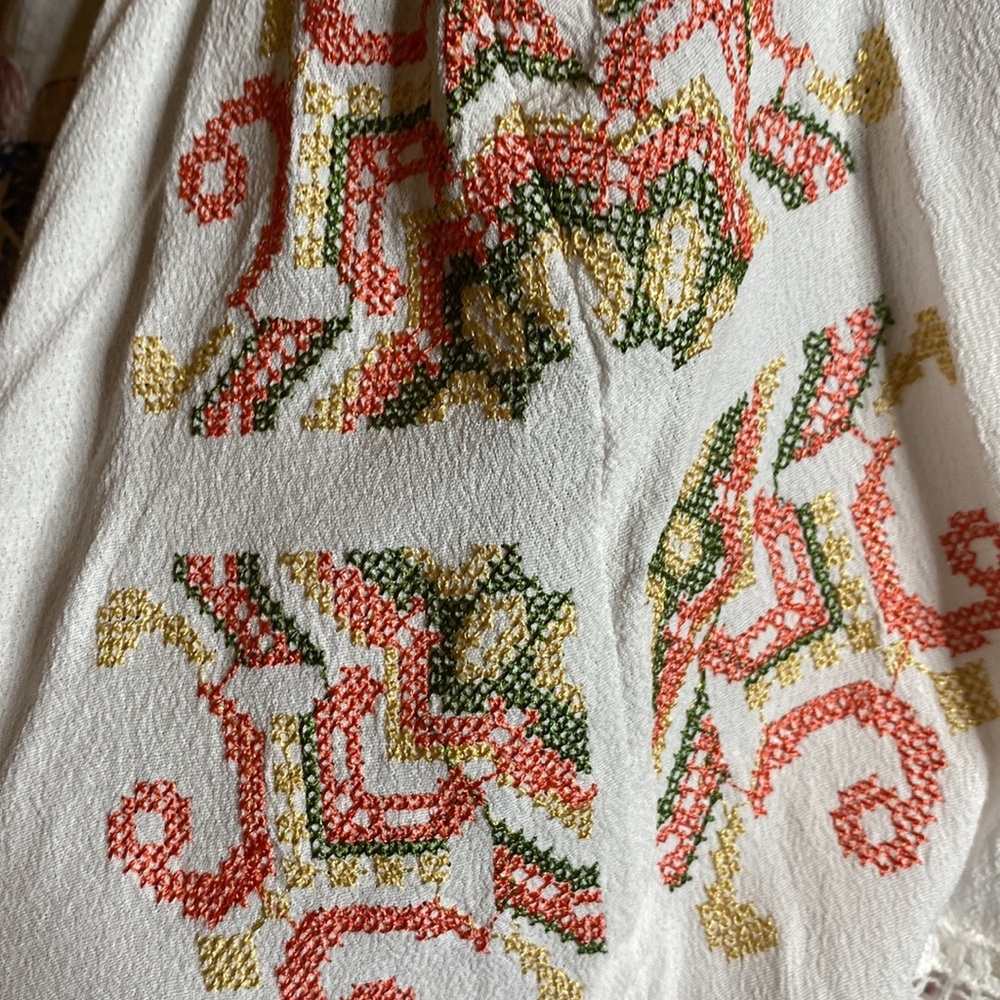 Jon Mark Patchwork Boho Top W Embroidered Lace Sl… - image 5